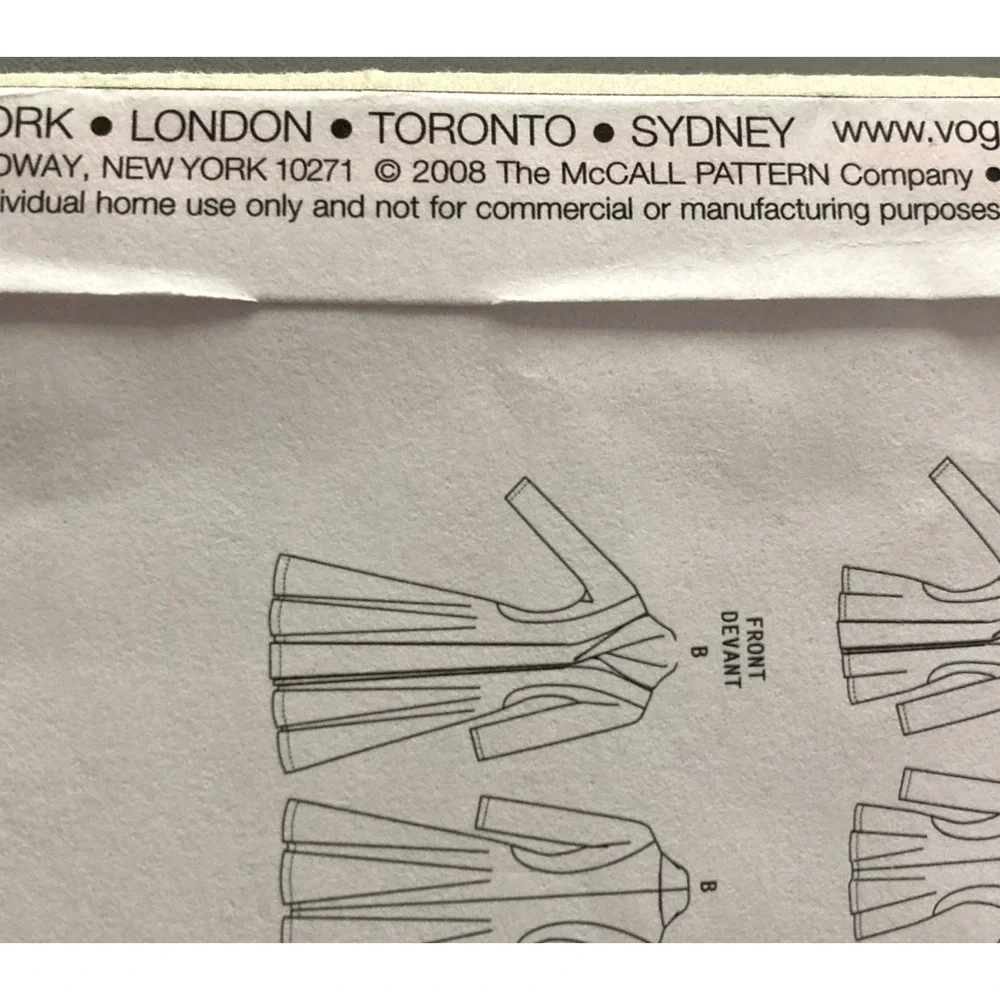 Uncut Vogue V1069 Issey Miyake Designer Lined Jacket Coat Minimalist Sz 14-20